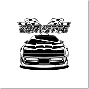 Corvette (Black Print) Posters and Art